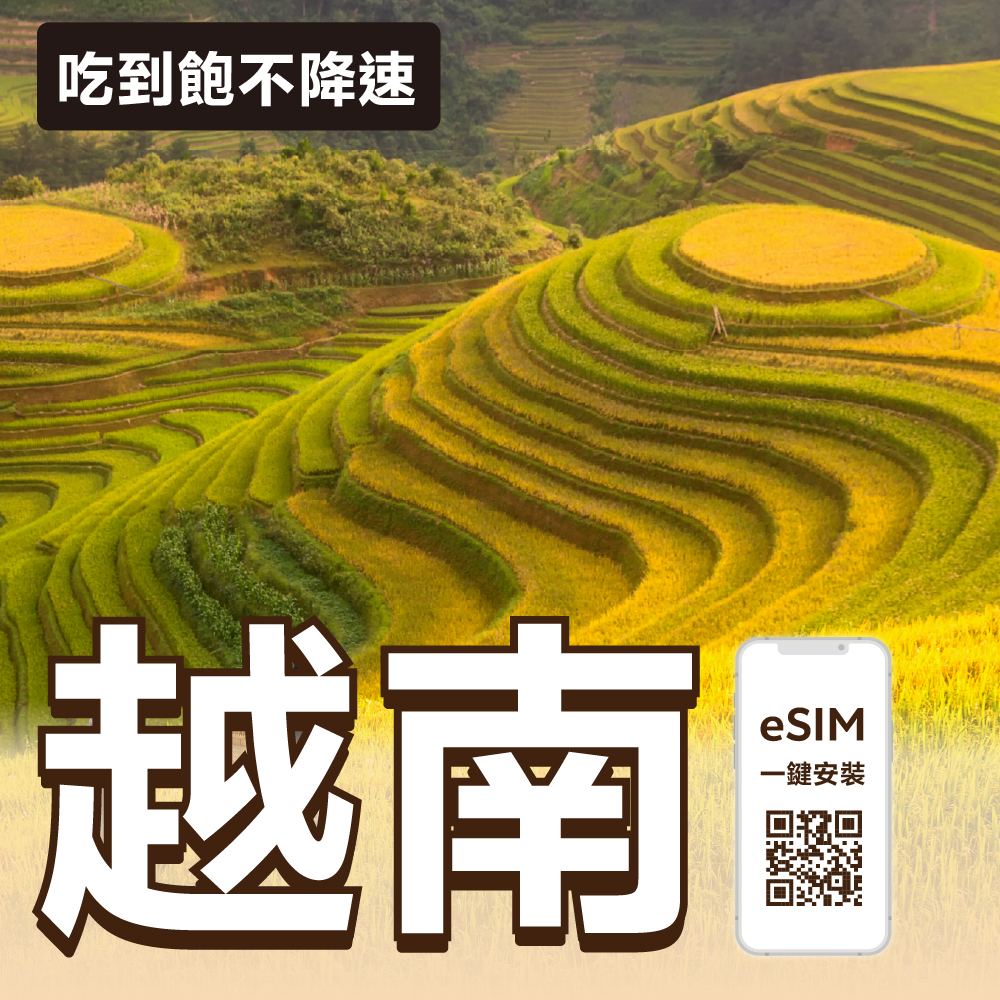 越南 eSIM | 吃到飽不降速 (五天限時優惠)